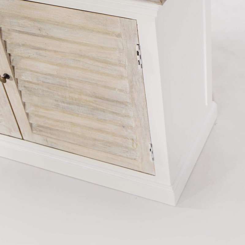 Kleine Anrichte aus weißem und naturbelassenem Holz – Sea side