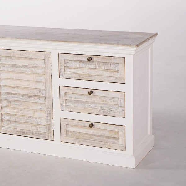 Weißes Sideboard aus Naturholz – Sea side