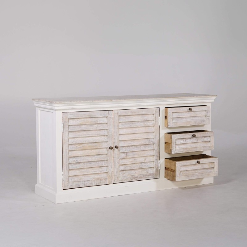 Weißes Sideboard aus Naturholz – Sea side