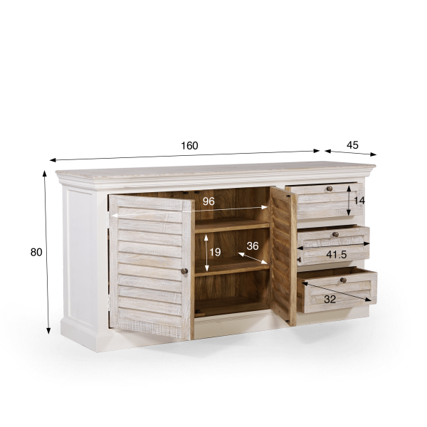 Weißes Sideboard aus Naturholz – Sea side