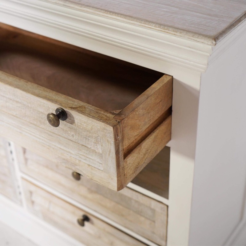 Weißes Sideboard aus Naturholz – Sea side