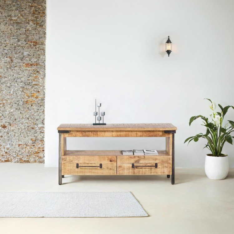 TV-Möbel Holz & Metall 120 cm - Retro Archi