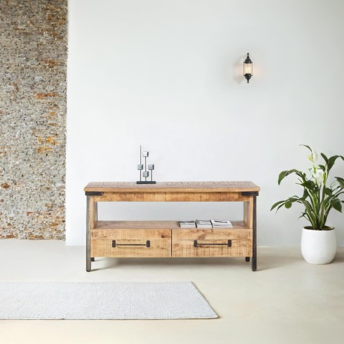 TV-Möbel Holz & Metall 120 cm - Retro Archi