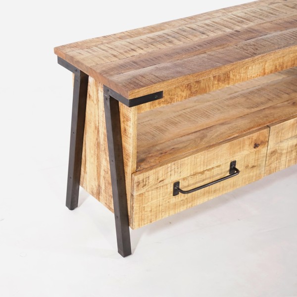 TV-Möbel Holz & Metall 120 cm - Retro Archi