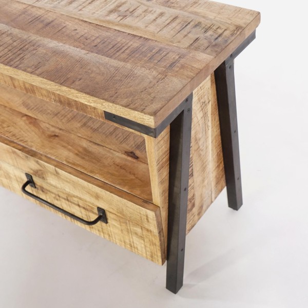TV-Möbel Holz & Metall 120 cm - Retro Archi