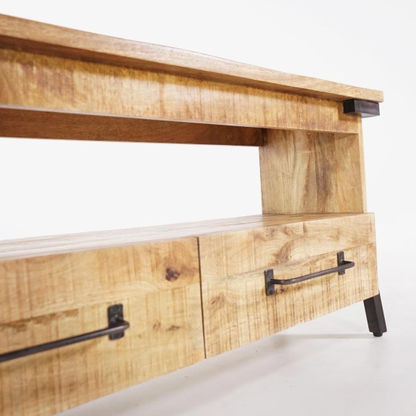 TV-Möbel Holz & Metall 120 cm - Retro Archi