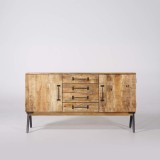Wohnzimmer-Sideboard aus Massivholz - Retro Archi