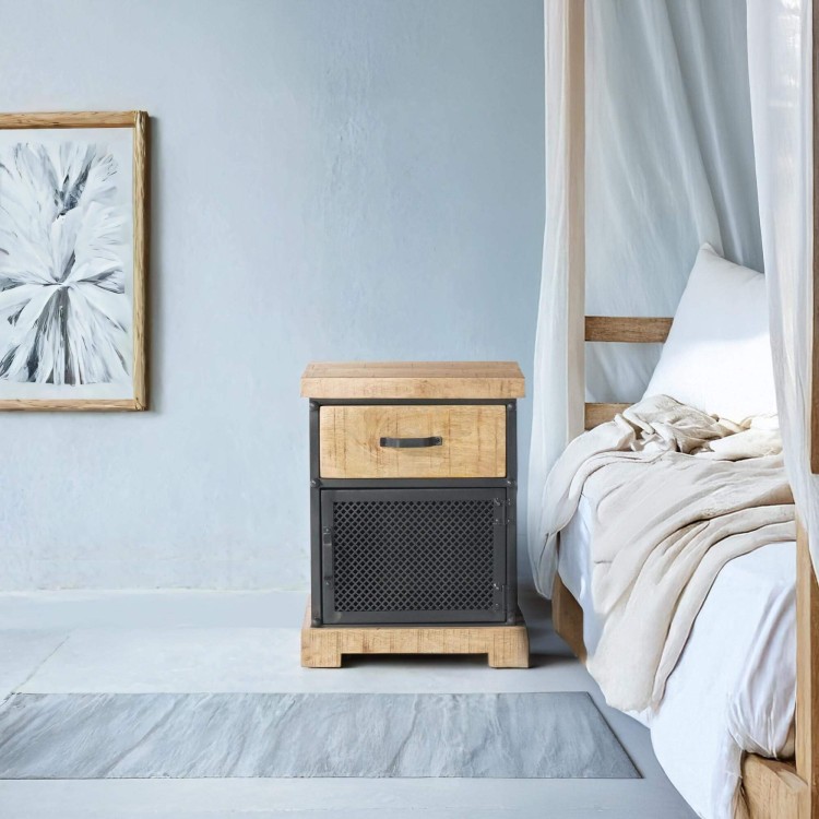 Nachttisch aus Holz und Metall - Cambridge