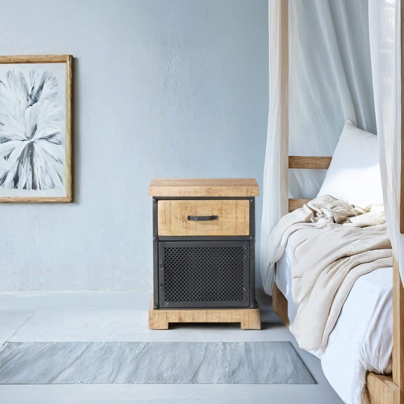Nachttisch aus Holz und Metall - Cambridge