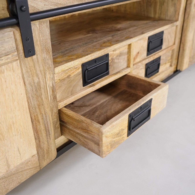 Industrielles TV-Möbel 180 cm mit 4 Schubladen - Paris