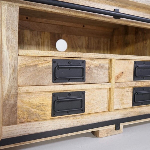 Industrielles TV-Möbel 180 cm mit 4 Schubladen - Paris