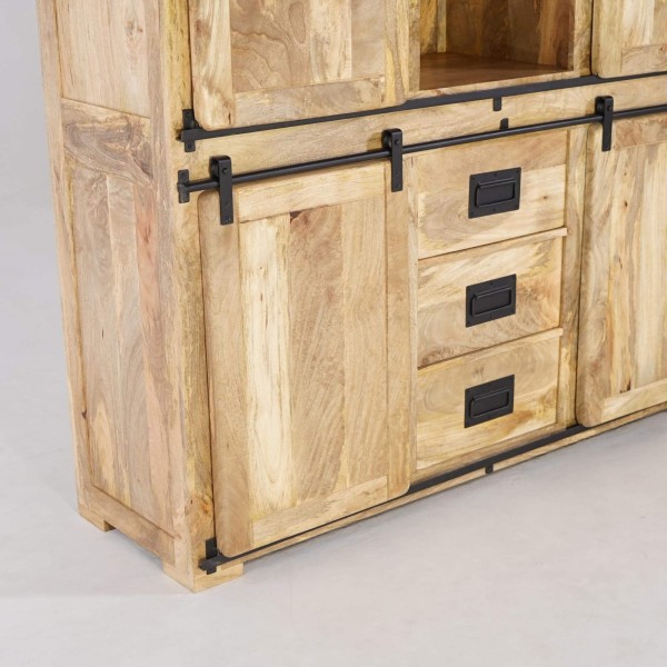 Industrielle Vitrine aus Holz und Metall 150 cm - Paris