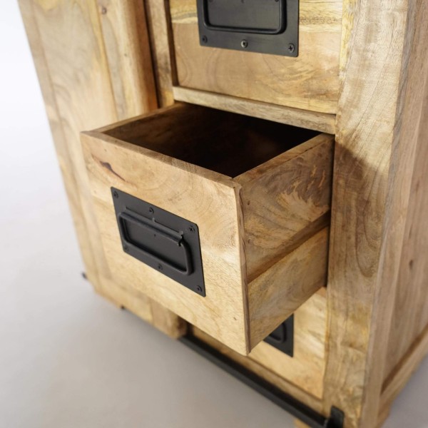 Kleines industrielles Sideboard aus Massivholz 70 cm - Paris