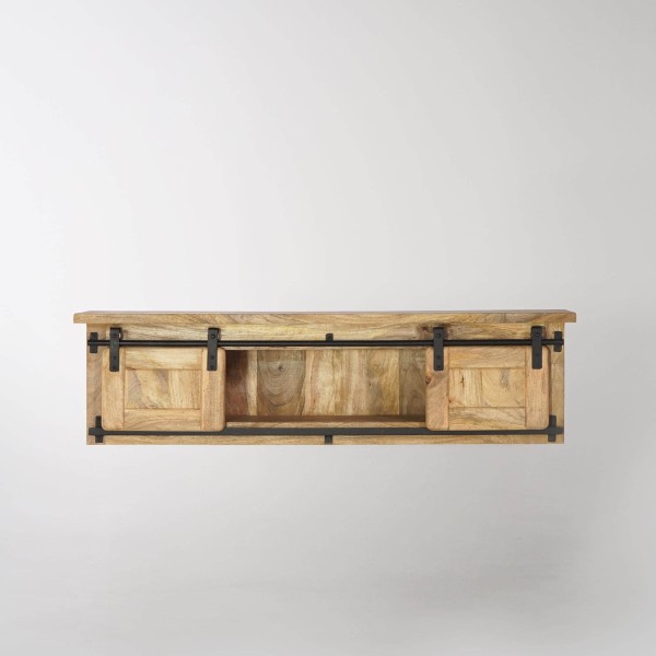 Industrielles Wandregal aus Holz und Metall – Paris