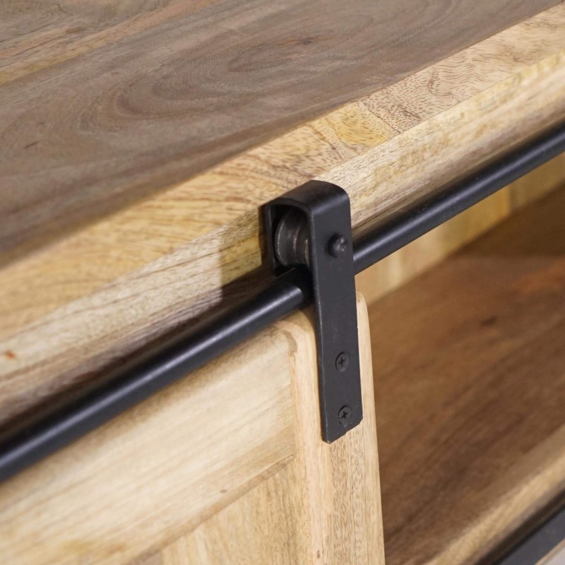 Industrielles Wandregal aus Holz und Metall – Paris