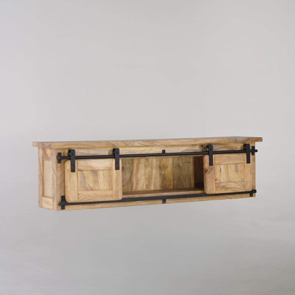 Industrielles Wandregal aus Holz und Metall – Paris