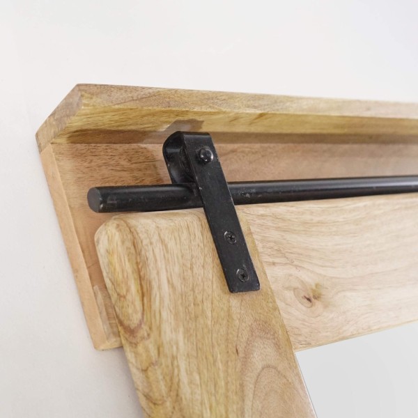 Badezimmerspiegel aus Holz und Metall 80 cm – Paris