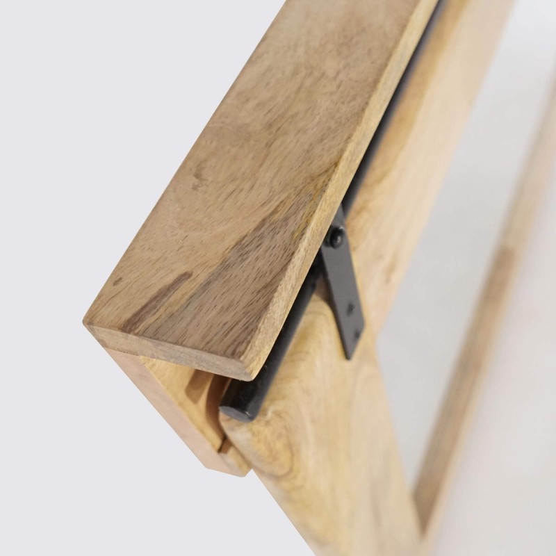 Badezimmerspiegel aus Holz und Metall 80 cm – Paris