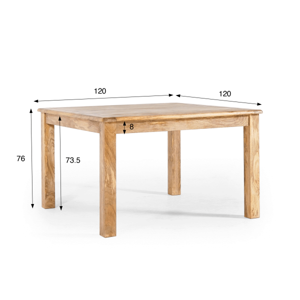 Quadratischer Esstisch aus Massivholz - Paris