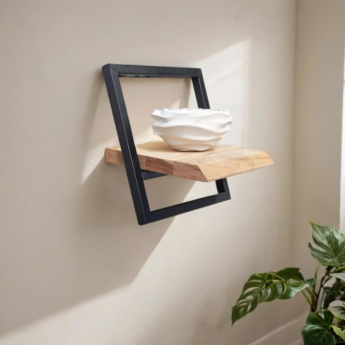 Wandregal 30 cm Holz und Metall – Inclined