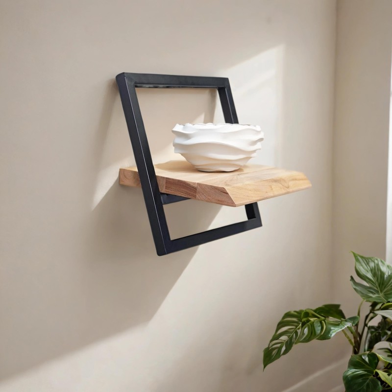 Wandregal 30 cm Holz und Metall – Inclined
