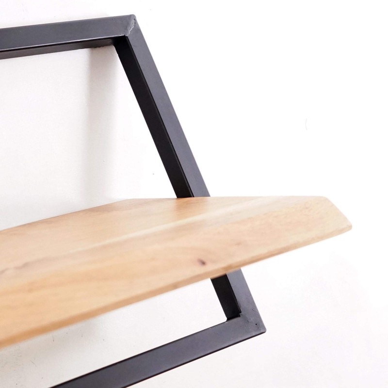 Wandregal 30 cm Holz und Metall – Inclined