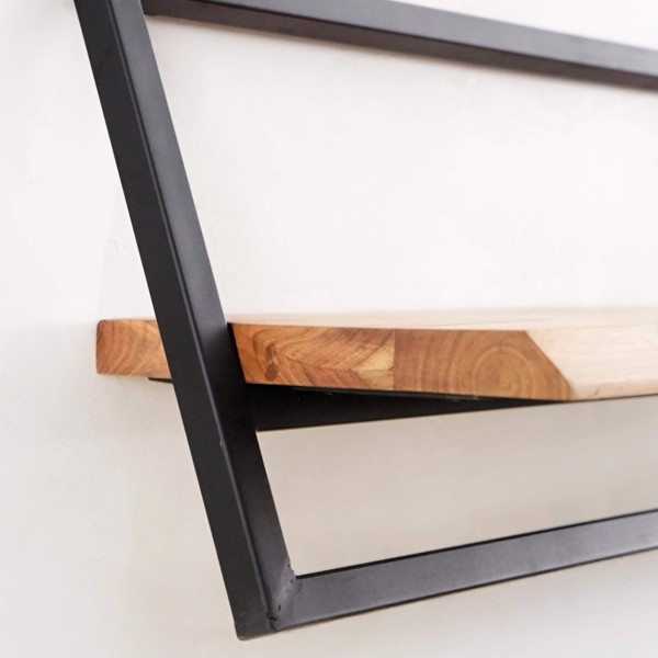 Wandregal 60 cm Holz und Metall - Inclined