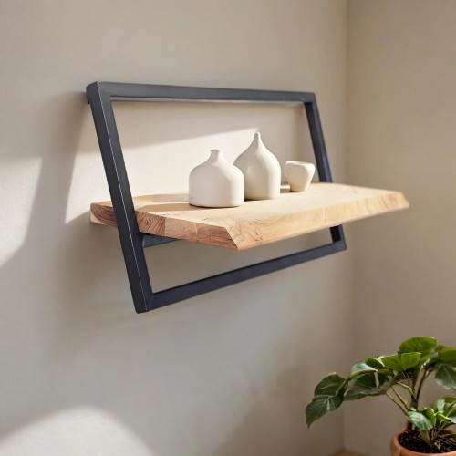 Wandregal 60 cm Holz und Metall - Inclined