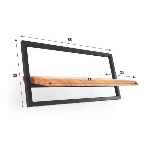 Wandregal 60 cm Holz und Metall - Inclined