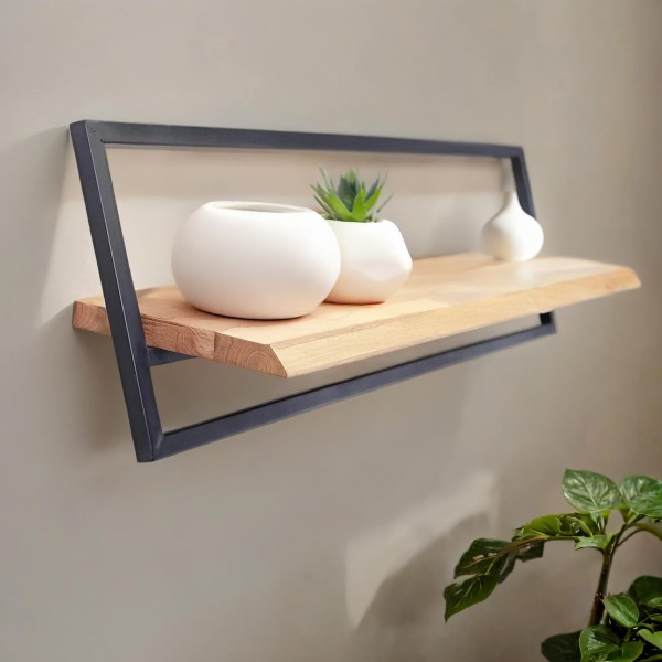 Wandregal 100 cm Holz und Metall - Inclined