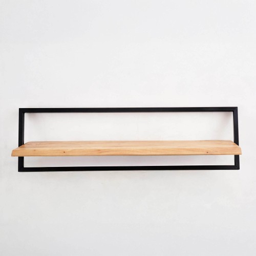 Wandregal 100 cm Holz und Metall - Inclined