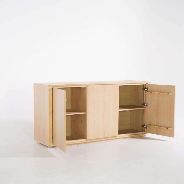 Anrichte aus massiver Eiche 3 Türen 160 cm - Yseult