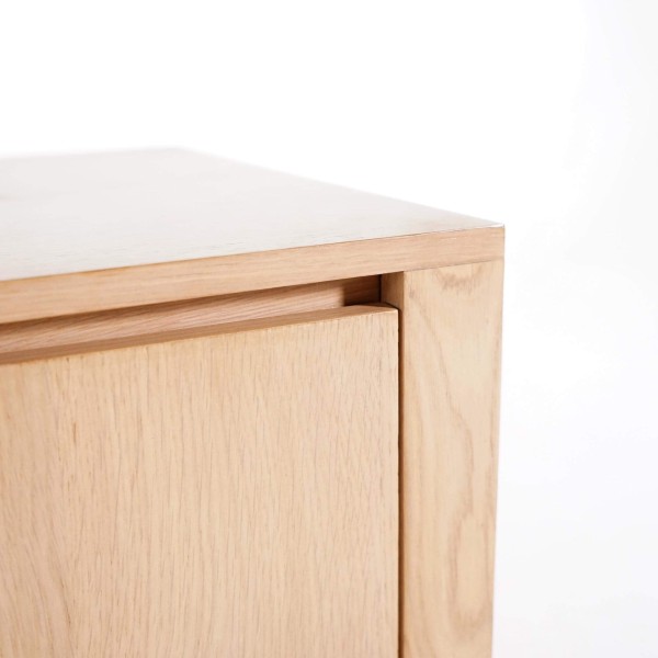 Anrichte aus massiver Eiche mit 2 Türen 120 cm - Yseult