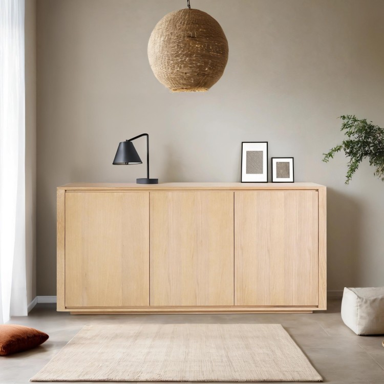 Anrichte aus massiver Eiche 3 Türen 160 cm - Yseult