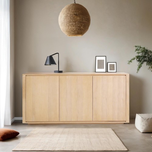 Anrichte aus massiver Eiche 3 Türen 160 cm - Yseult