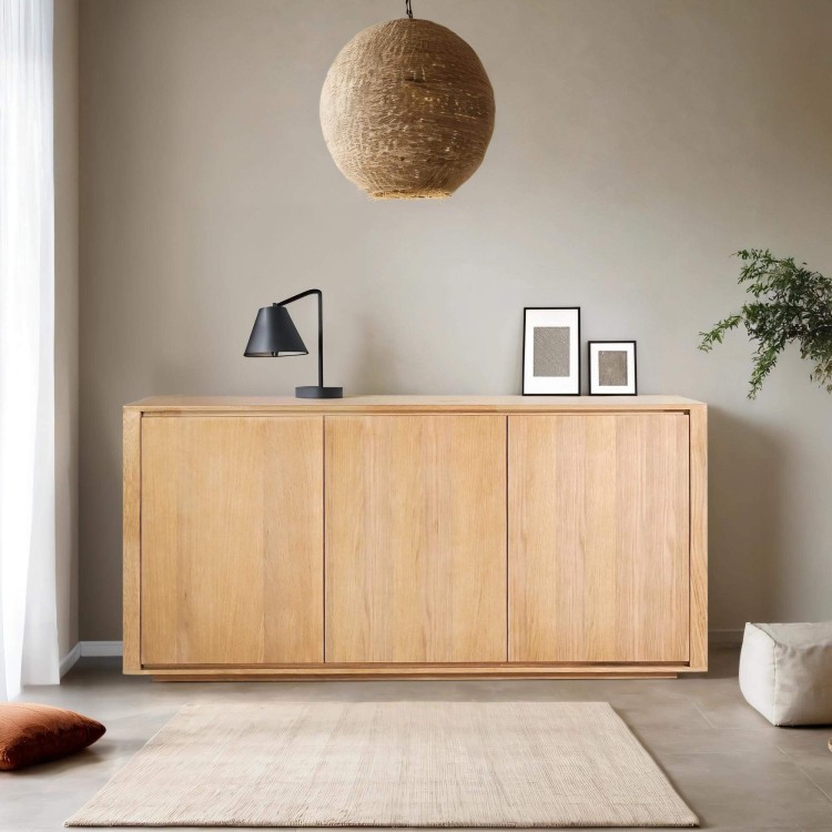 Anrichte aus massiver Eiche 3 Türen 160 cm - Yseult