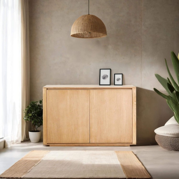 Anrichte aus massiver Eiche mit 2 Türen 120 cm - Yseult