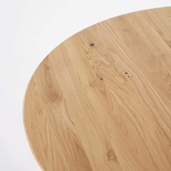 Runder Esstisch aus massiver Eiche 90 cm
