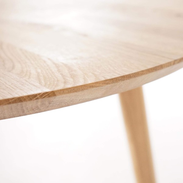 Runder Esstisch aus massiver Eiche 90 cm