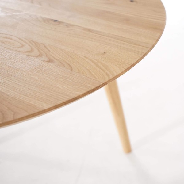 Runder Esstisch aus massiver Eiche 90 cm