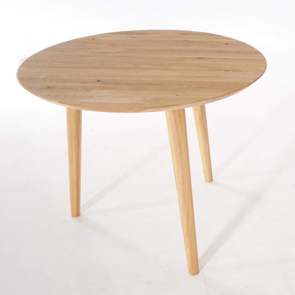 Runder Esstisch aus massiver Eiche 90 cm