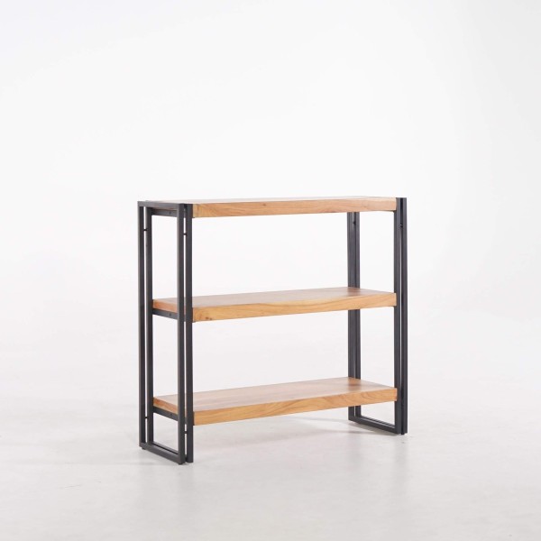 Niedriges Regal aus Massivholz und Metall - Liverpool