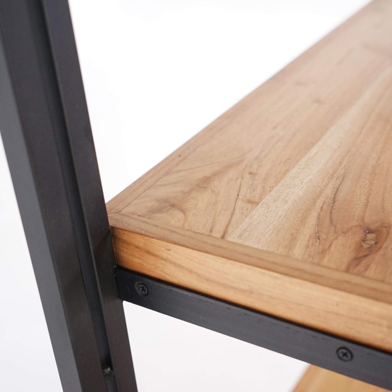 Niedriges Regal aus Massivholz und Metall - Liverpool