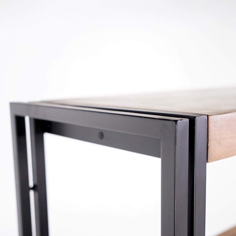 Niedriges Regal aus Massivholz und Metall - Liverpool