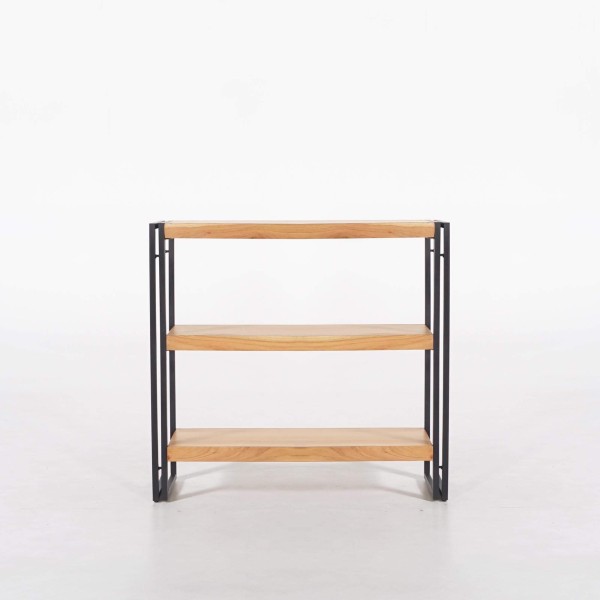 Niedriges Regal aus Massivholz und Metall - Liverpool