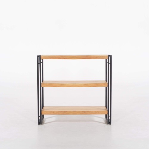 Niedriges Regal aus Massivholz und Metall - Liverpool