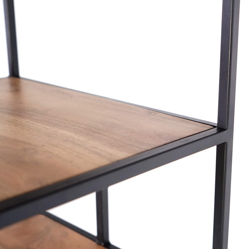 Industrielles Regal aus schwarzem Metall und Naturholz 45 x 180 - Element