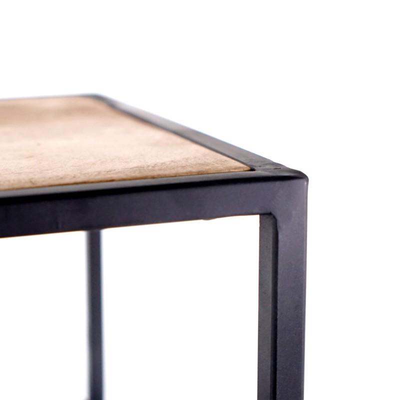 Industrielles Regal aus schwarzem Metall und Naturholz 45 x 180 - Element