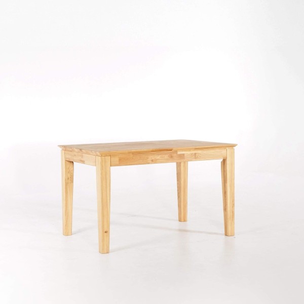 Rechteckiger Esstisch aus Eichenholz 120 x 80 cm mit Ausziehplatte von 60 cm