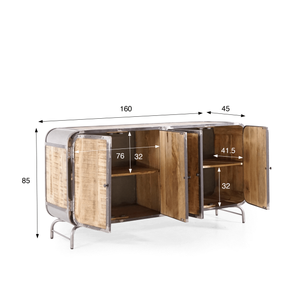 4-türiges Industrie-Sideboard Manchester